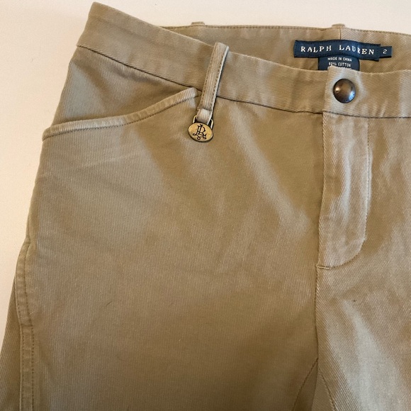 Ralph Lauren Hunt/Equestrian Pants, Suede Leg Shields, Snap Hem, Loops, Tan, Sz2 - Picture 6 of 16